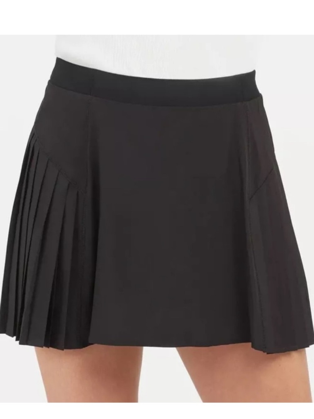 SPANX Booty Boost Get Moving Pleated 14" Skirt Skort Black Size Large EUC